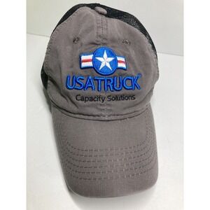 USA Truck Capacity Solutions Cap Hat Adult Gray Black Mesh‎ Adjustable